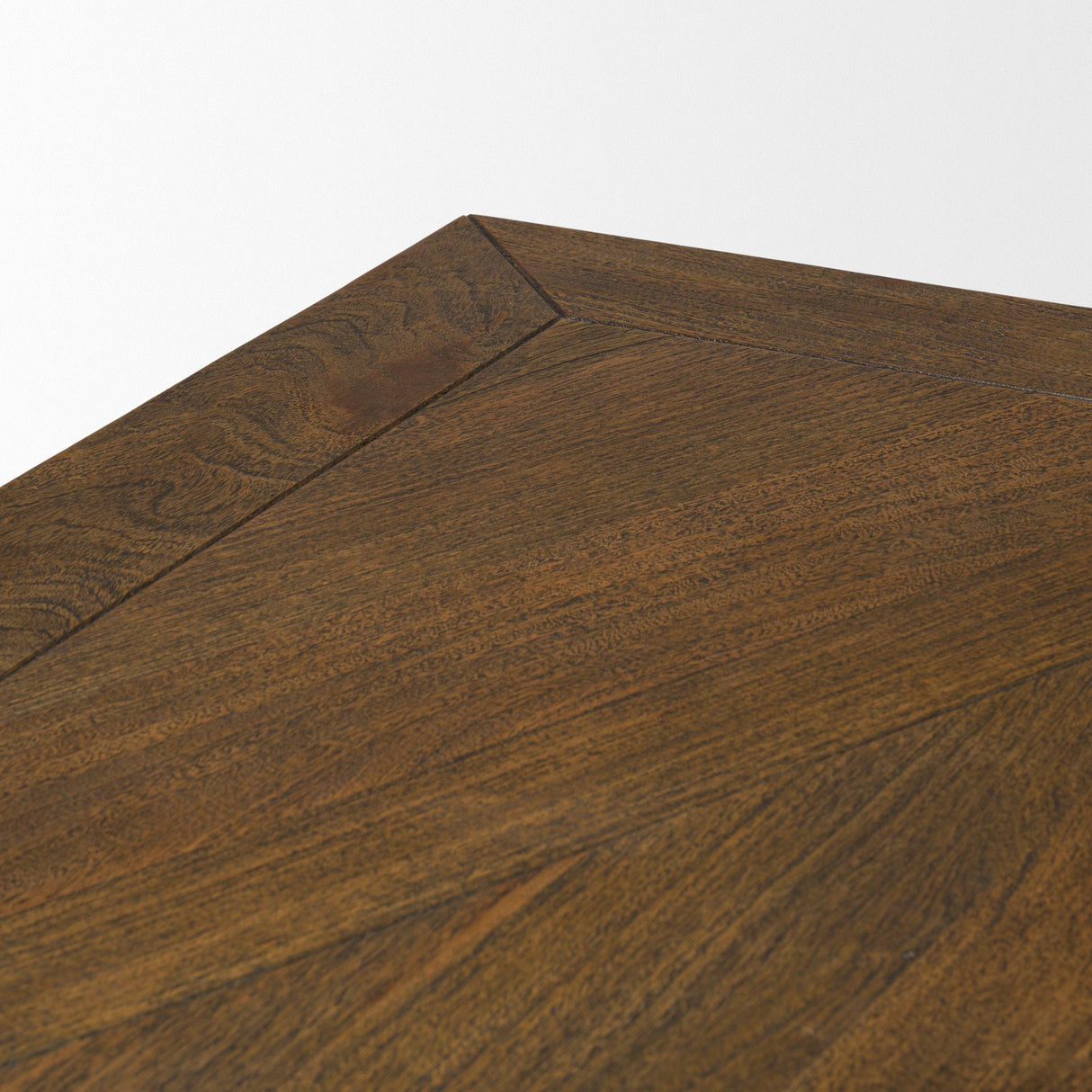 Mercana Maxton II 79x39 Rectangular Brown Solid Wood Top Dark Gunmetal Base Dining Table
