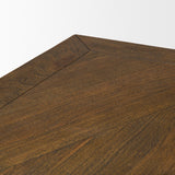 Mercana Maxton II 79x39 Rectangular Brown Solid Wood Top Dark Gunmetal Base Dining Table