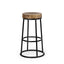Mercana Flynn 26.25" Seat Height Brown Wood Seat Black Metal Frame Stool