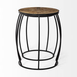 Mercana Clapp III (Set of 2) 20L x 20W Brown Round Wood Top W/ Black Metal Frame Nesting Accent Tables