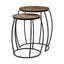 Mercana Clapp IV (Set of 2) 20L x 20W Brown Round Wood Top W/ Black Iron Frame Nesting Accent Tables