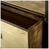 Mercana Farrow 72.5L x 14W x 20H Brass Wood and Metal TV Stand Media Console with Storage, TV up to 83"
