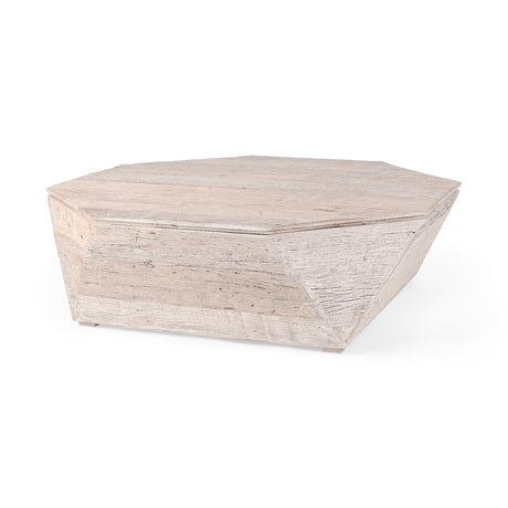Mercana Esagono Octagonal Reclaimed Wood Coffee Table w/ Storage