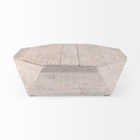 Mercana Esagono Octagonal Reclaimed Wood Coffee Table w/ Storage