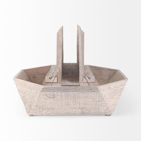 Mercana Esagono Octagonal Reclaimed Wood Coffee Table w/ Storage