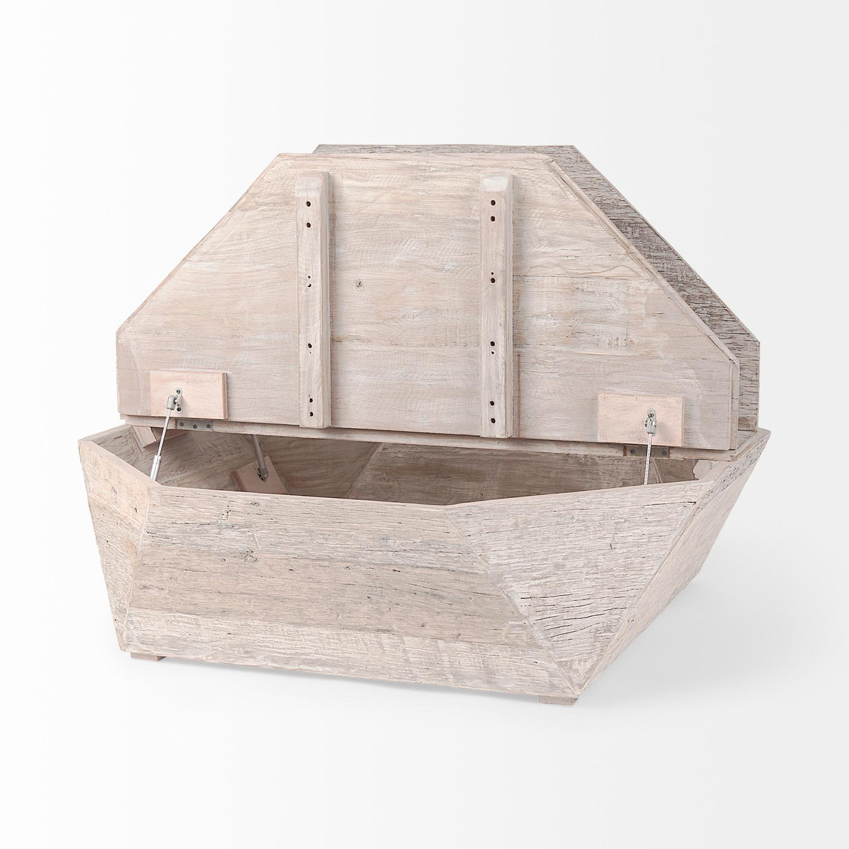 Mercana Esagono Octagonal Reclaimed Wood Coffee Table w/ Storage