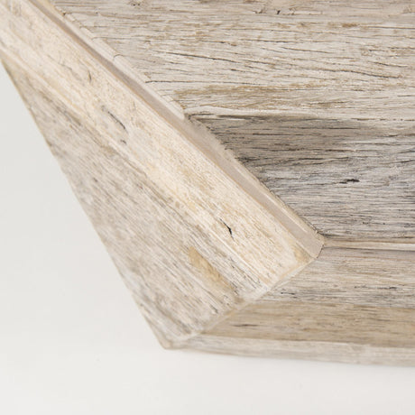 Mercana Esagono Octagonal Reclaimed Wood Coffee Table w/ Storage
