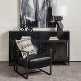Mercana Pender 63" L Black Metal Glass Door Display Cabinet