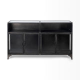 Mercana Pender 63" L Black Metal Glass Door Display Cabinet