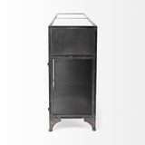 Mercana Pender 63" L Black Metal Glass Door Display Cabinet