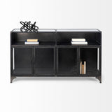 Mercana Pender 63" L Black Metal Glass Door Display Cabinet