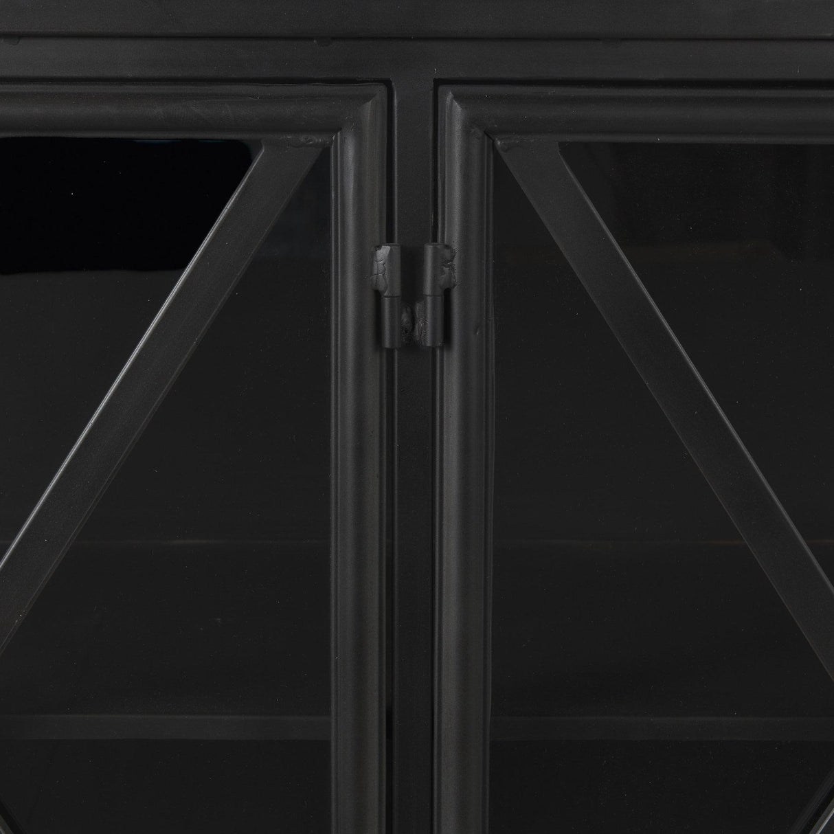 Mercana Poppy I 79x16 Black Metal With Glass Door Sideboard