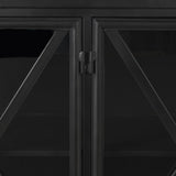Mercana Poppy I 79x16 Black Metal With Glass Door Sideboard