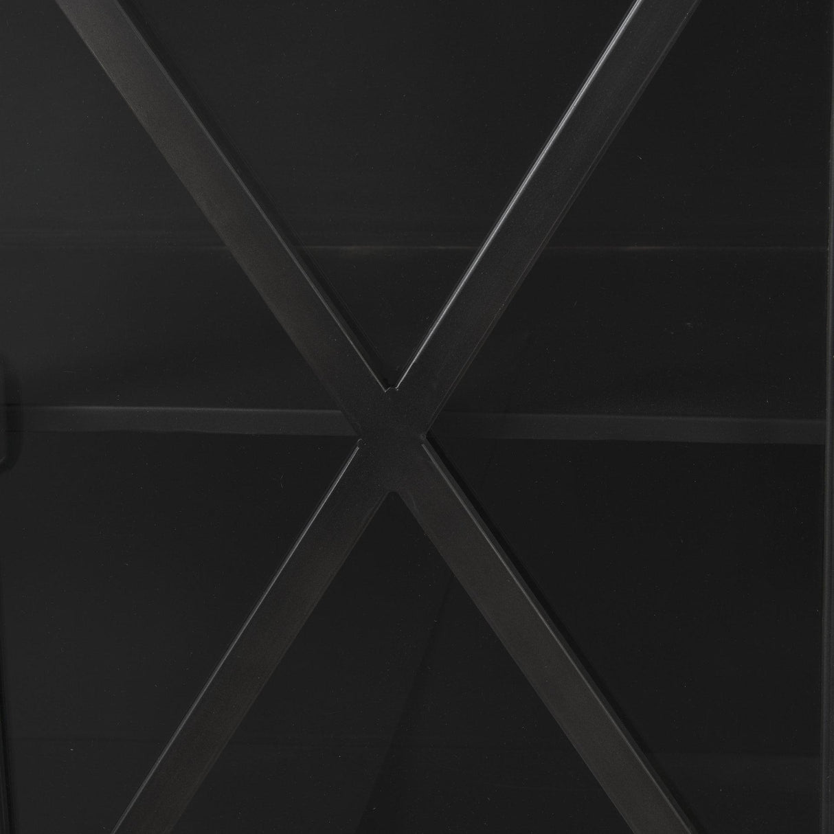 Mercana Poppy I 79x16 Black Metal With Glass Door Sideboard