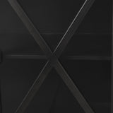 Mercana Poppy I 79x16 Black Metal With Glass Door Sideboard
