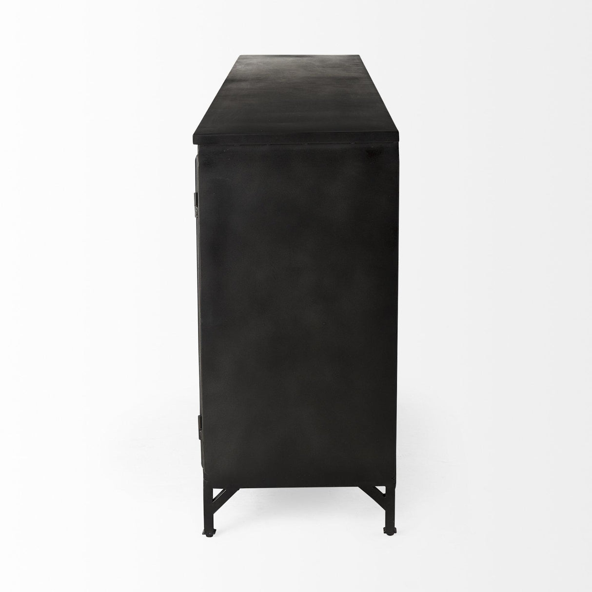 Mercana Poppy I 79x16 Black Metal With Glass Door Sideboard