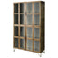 Mercana Pandora I 74" H Brown Wood and Metal Glass Door Display Cabinet