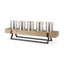 Mercana Benk Wood and Black Metal Five Cup Candle Holder