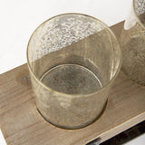 Mercana Benk Wood and Black Metal Five Cup Candle Holder