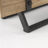 Mercana Benk Wood and Black Metal Five Cup Candle Holder