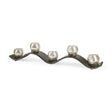 Mercana Lux Copper Metal Five Hurricane Glass Holder Table Candle Holder