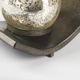 Mercana Lux Copper Metal Five Hurricane Glass Holder Table Candle Holder
