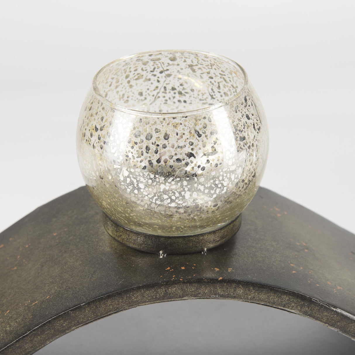 Mercana Lux Copper Metal Five Hurricane Glass Holder Table Candle Holder