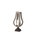 Mercana Brillion Small Rustic Wood Metal Table Candle Holder
