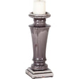 Mercana Kusma Small Gray Gloss Ceramic Table Candle Holder