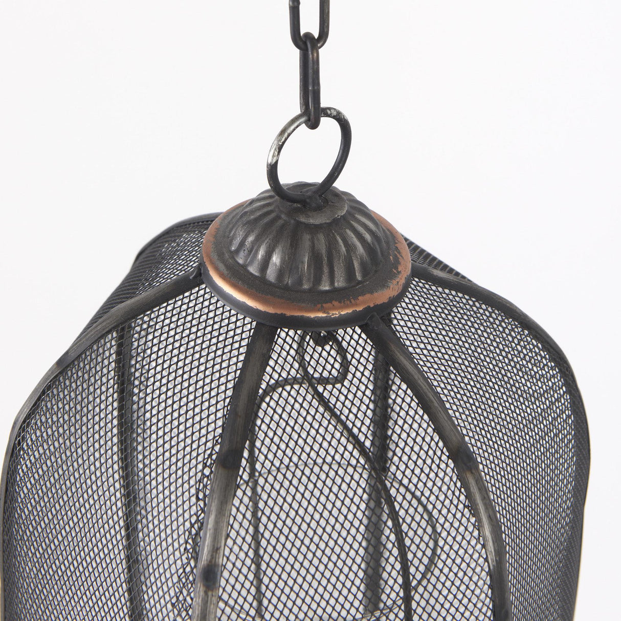 Mercana Jutland Set of Three Black Metal Bird Cage Candle Holder Lanterns