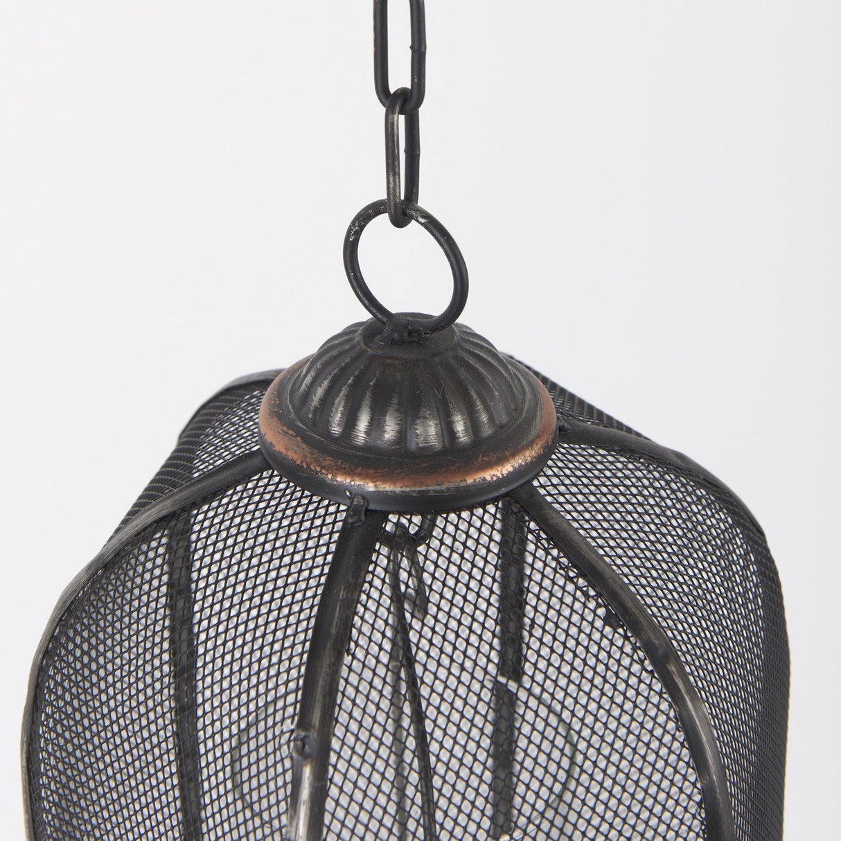 Mercana Jutland Set of Three Black Metal Bird Cage Candle Holder Lanterns