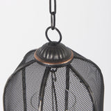 Mercana Jutland Set of Three Black Metal Bird Cage Candle Holder Lanterns