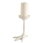Mercana Daffy I Short White Cast Iron Chicken Foot Table Candle Holder
