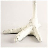 Mercana Daffy I Short White Cast Iron Chicken Foot Table Candle Holder