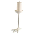 Mercana Daffy II Tall White Cast Iron Chicken Foot Table Candle Holder