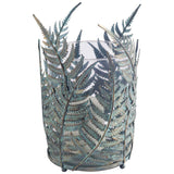 Mercana Palen II Large Green/Gold Metal Fern Leaf Table Candle Holder