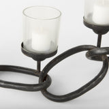 Mercana Quito Black Metal Chain-Link Five Candle Table Candle Holder