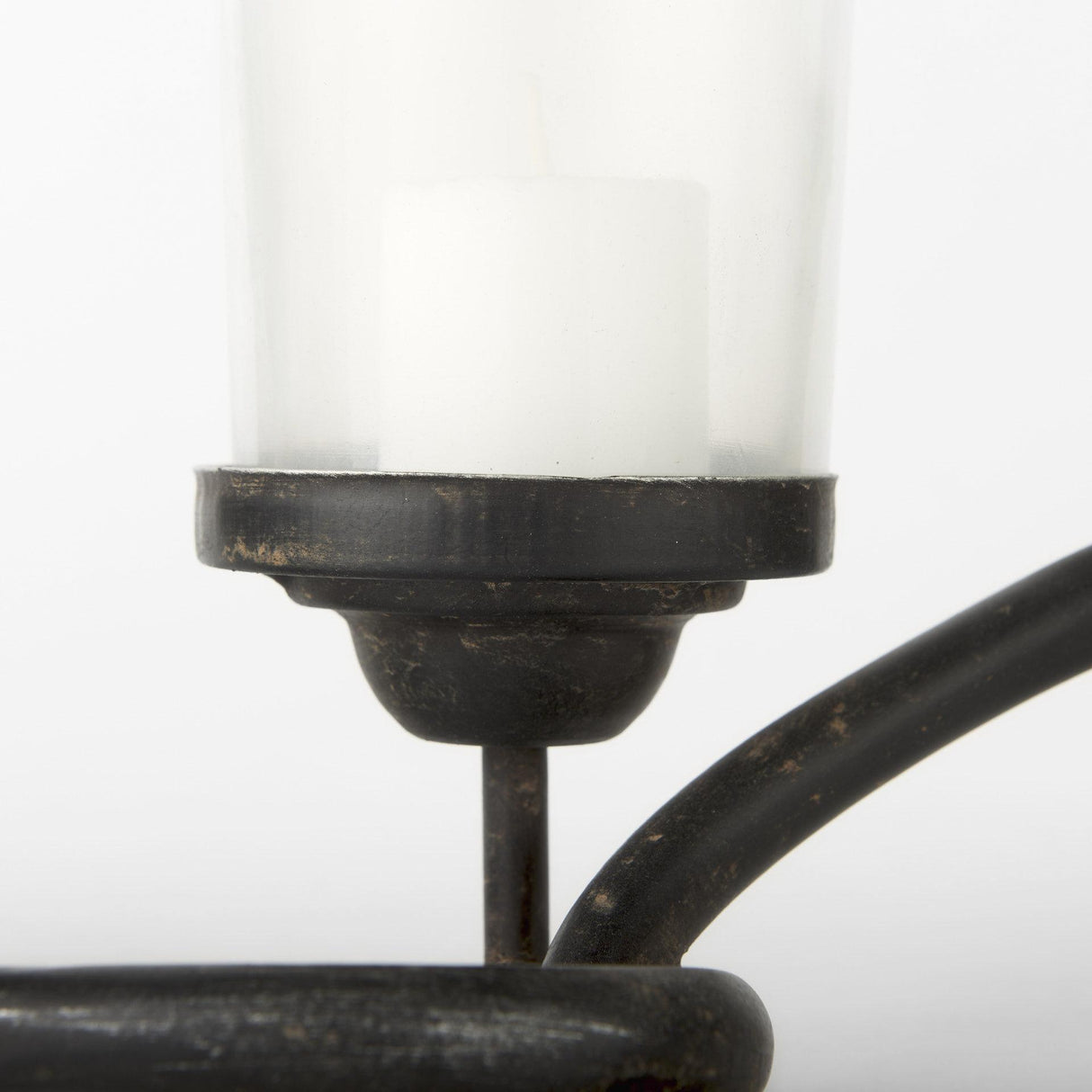 Mercana Quito Black Metal Chain-Link Five Candle Table Candle Holder