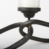 Mercana Quito Black Metal Chain-Link Five Candle Table Candle Holder