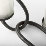 Mercana Quito Black Metal Chain-Link Five Candle Table Candle Holder