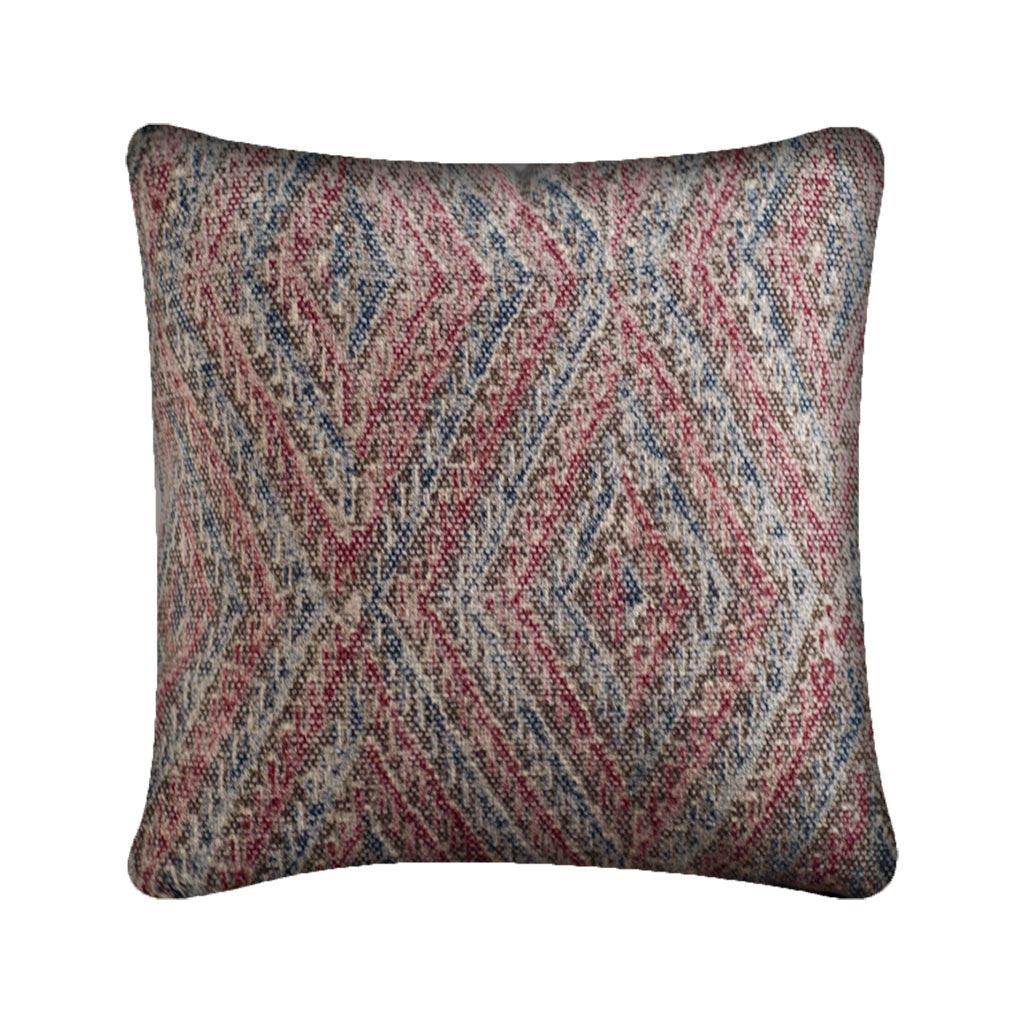 Mercana Nicand 18 x 18 Red/Blue Diamond Pattern Decorative Pillow Cover