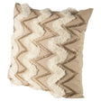 Mercana Duston II 22 x 22 Tan and White Zig Zag Decorative Pillow Cover