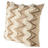 Mercana Duston II 22 x 22 Tan and White Zig Zag Decorative Pillow Cover