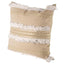 Mercana Duston III 22 x 22 Tan and White Fringe Detail Decorative Pillow Cover