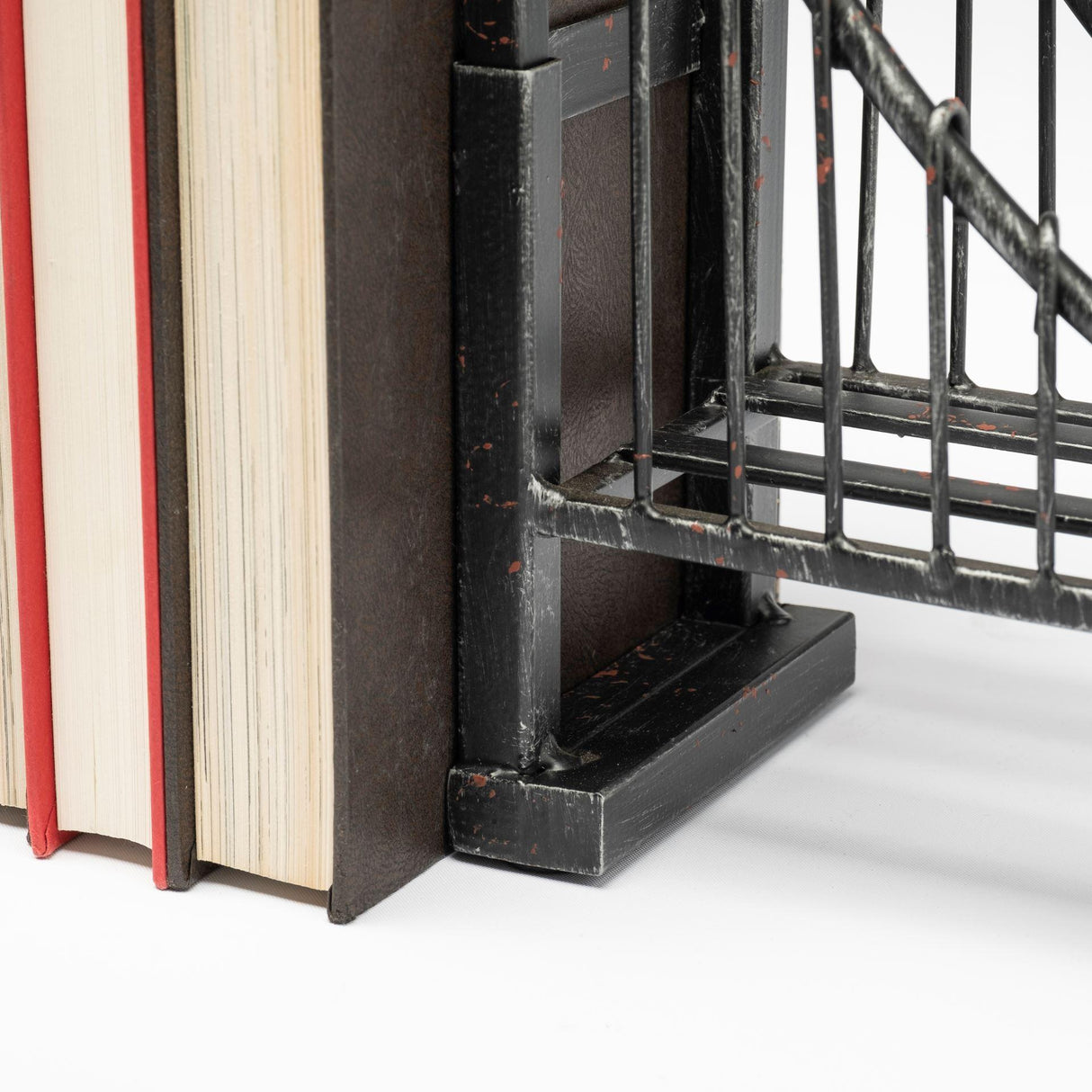 Mercana Suspension Set of 2 19L x 4W Brown Wrought Iron Suspension Bridge Bookends