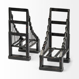Mercana Suspension Set of 2 19L x 4W Brown Wrought Iron Suspension Bridge Bookends