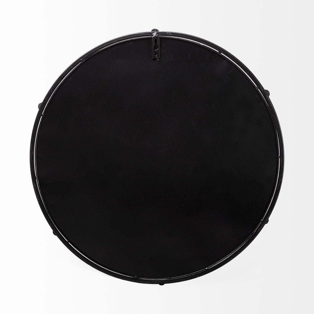 Mercana Kimbel 24L x 24W Black Metal Mirrored Base Round Tray