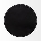 Mercana Kimbel 24L x 24W Black Metal Mirrored Base Round Tray