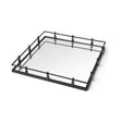 Mercana Christa 22L x 22W Black Metal Mirrored Base Square Tray