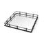 Mercana Christa 22L x 22W Black Metal Mirrored Base Square Tray